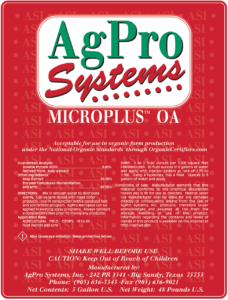 Product Label AgPro Systems Microplus OA Organic