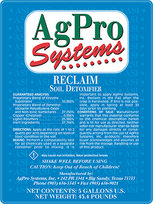 Small Product Label AgPro Systems Reclaim