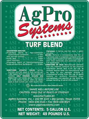 Small Product Label AgPro Systems Turf Blend